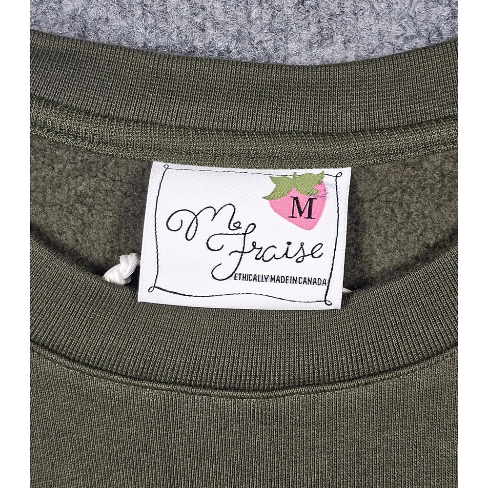 M. Fraise Bunny Hug Crewneck Sweatshirt Size Medium Cucumber Skin Green - Picture 4 of 5